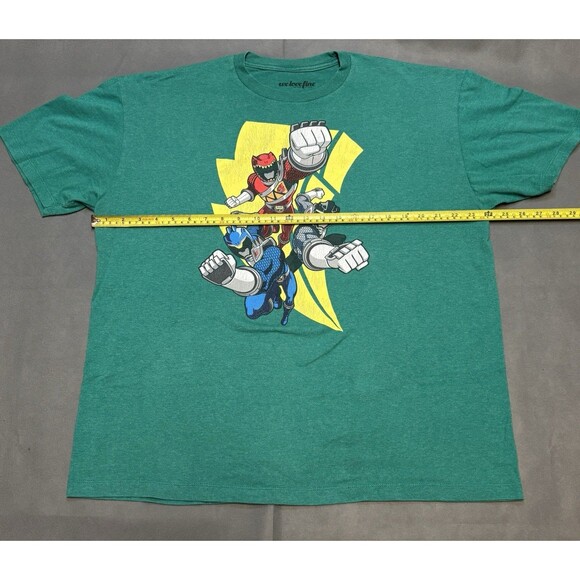 Might Morphin Power Rangers Graphic T-Shirt Dino Punch Mens Size XL Green - Picture 4 of 6